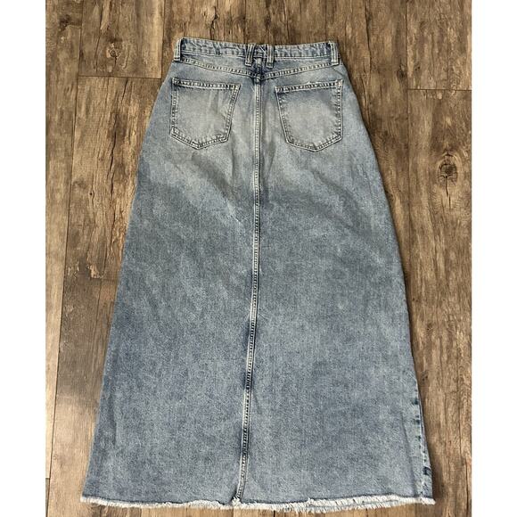 Free People We The Free Come As You Are Denim Maxi Skirt Size 6 Medium Indigo - Picture 10 of 12